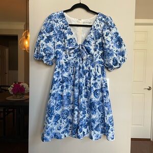 Abercrombie & Fitch Floral Cotton Dress, Full Sleeves,‎ Size M